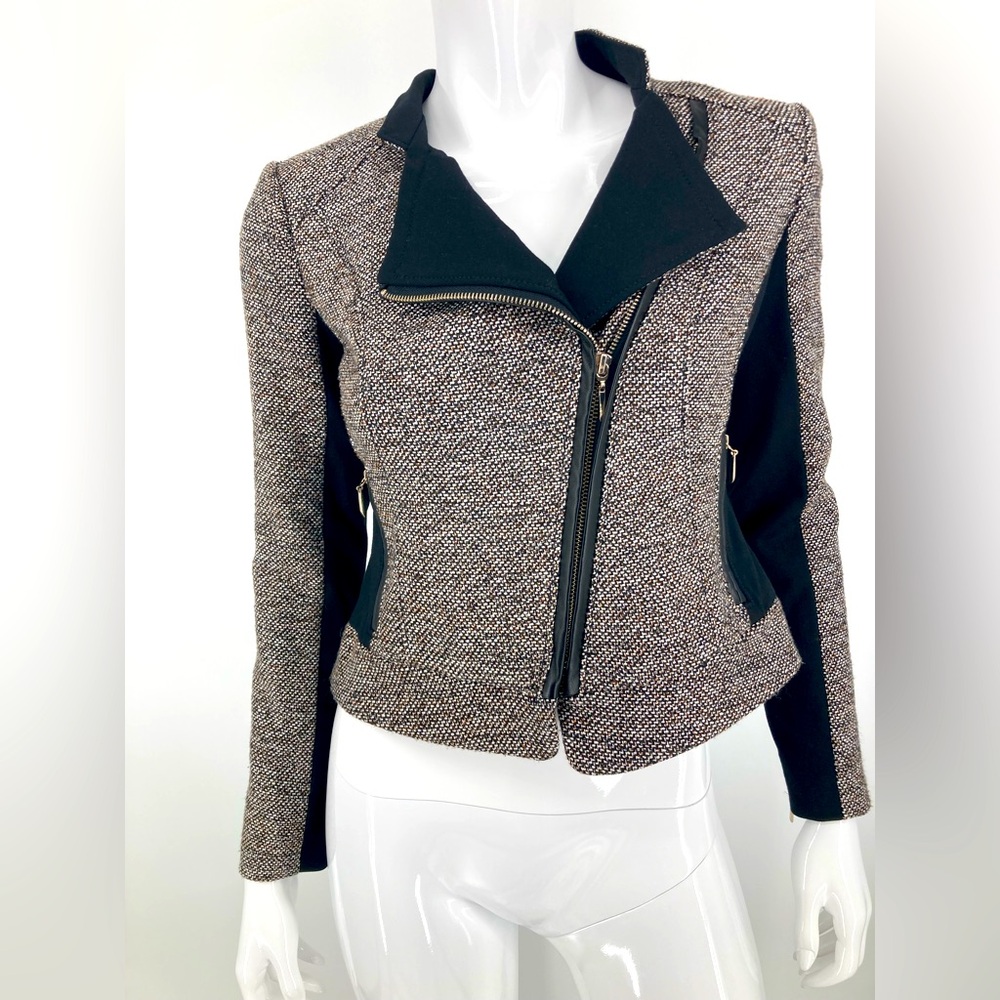 WHBM Black Zippered Jacket Gently Used Like Nee Size 00 Lined Silver Hardware
